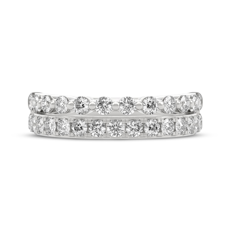 Main Image 3 of THE LEO Ideal Cut Diamond Two-Row Anniversary Ring 1 ct tw 14K White Gold