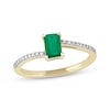 Thumbnail Image 1 of Emerald Ring 1/15 ct tw Diamonds 10K Yellow Gold