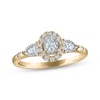 Thumbnail Image 1 of Oval-Cut & Pear-Shaped Diamond Three-Stone Engagement Ring 1/3 ct tw 14K Yellow Gold