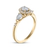 Thumbnail Image 2 of Oval-Cut & Pear-Shaped Diamond Three-Stone Engagement Ring 1/3 ct tw 14K Yellow Gold