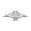 Thumbnail Image 3 of Oval-Cut & Pear-Shaped Diamond Three-Stone Engagement Ring 1/3 ct tw 14K Yellow Gold