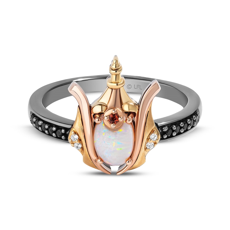 Main Image 1 of Star Wars Queen Amidala Oval-Cut Opal, Garnet & Diamond Ring 1/10 ct tw Sterling Silver & 10K Two-Tone Gold