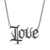 Thumbnail Image 1 of Ink & Ice Black Diamond &quot;Love&quot; Necklace 1/10 ct tw Black Rhodium-Plated Sterling Silver 18&quot;