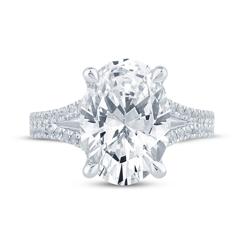 Main Image 4 of Monique Lhuillier Bliss Oval-Cut Lab-Grown Diamond Engagement Ring 5-1/3 ct tw 18K White Gold