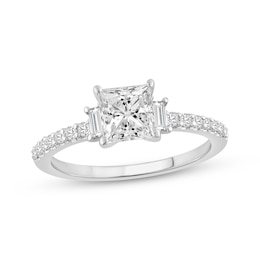 KAY Signature Collection Princess-Cut Lab-Grown Diamond Engagement Ring 1-1/4 ct tw 14K White Gold