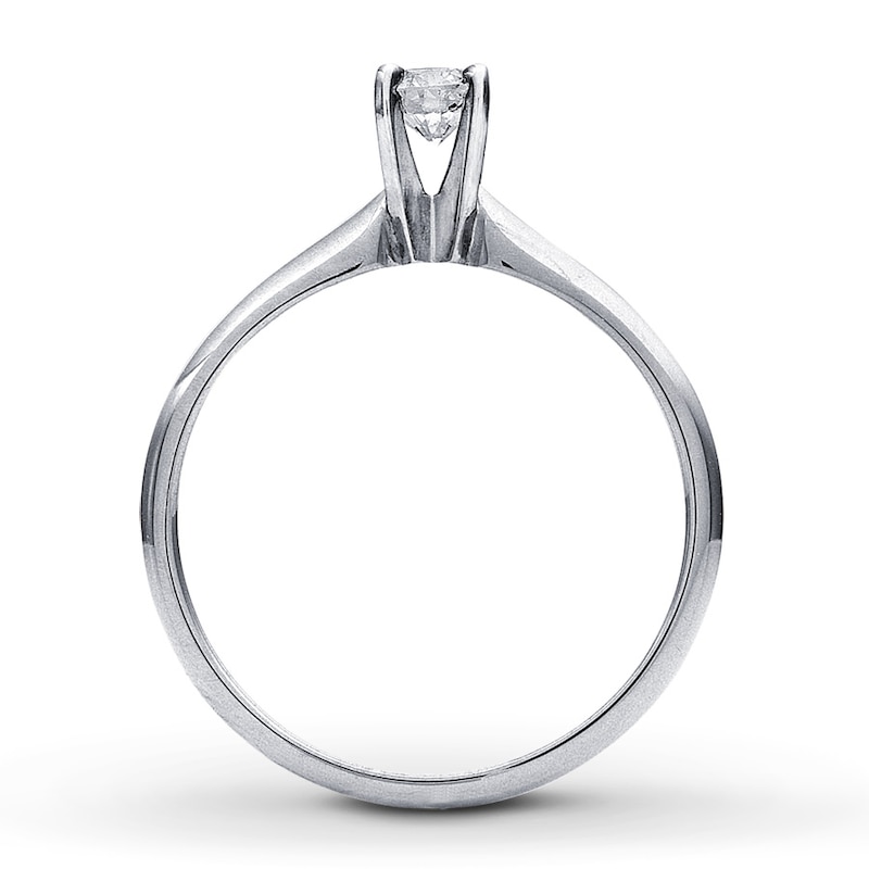 Main Image 2 of Diamond Solitaire Ring 1/5 carat Round-Cut 14K White Gold (I/I2)