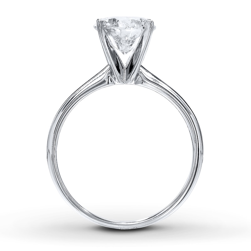 Main Image 2 of Diamond Solitaire Ring 2 Carats Round-cut 14K White Gold (I/I3)