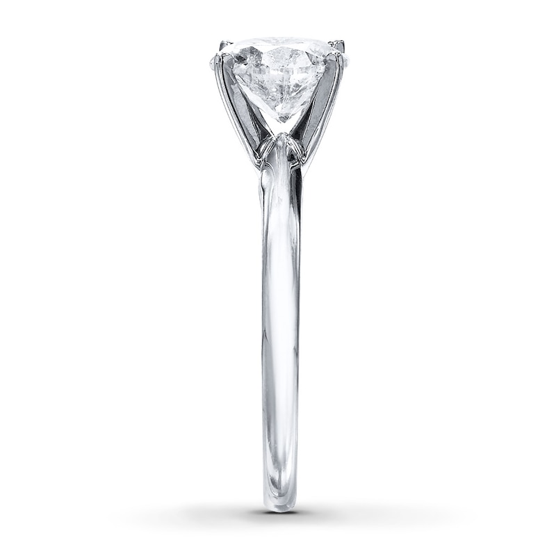 Main Image 3 of Diamond Solitaire Ring 2 Carats Round-cut 14K White Gold (I/I3)