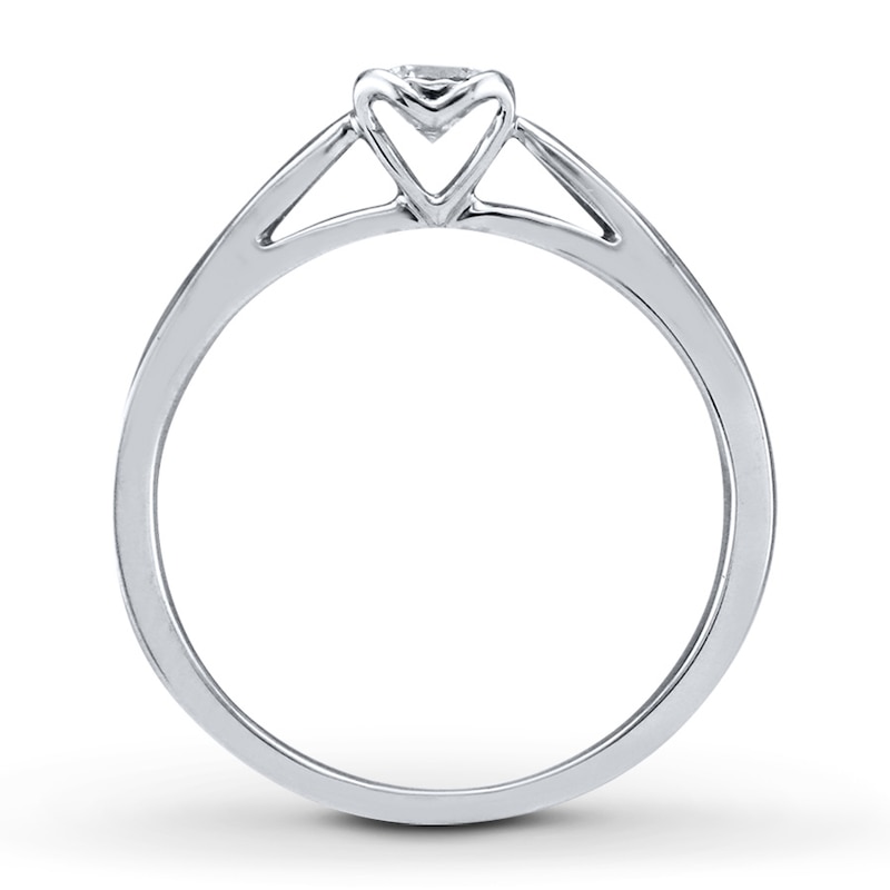 Main Image 2 of Diamond Solitaire Ring 1/5 Carat Round-cut 10K White Gold (I/I3)