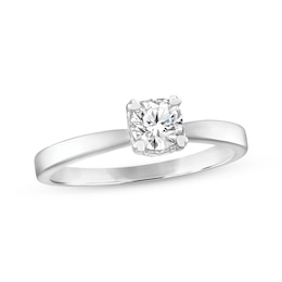 Solitaire Engagement Ring 1/2 Carat Diamond 14K White Gold (I/I2)