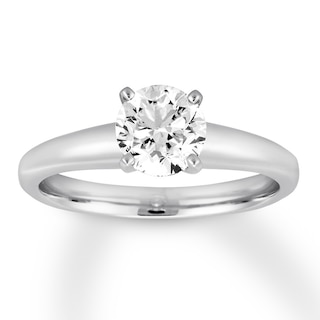 Colorless Diamond Solitaire 1 Carat Round-cut 14K White Gold | Kay
