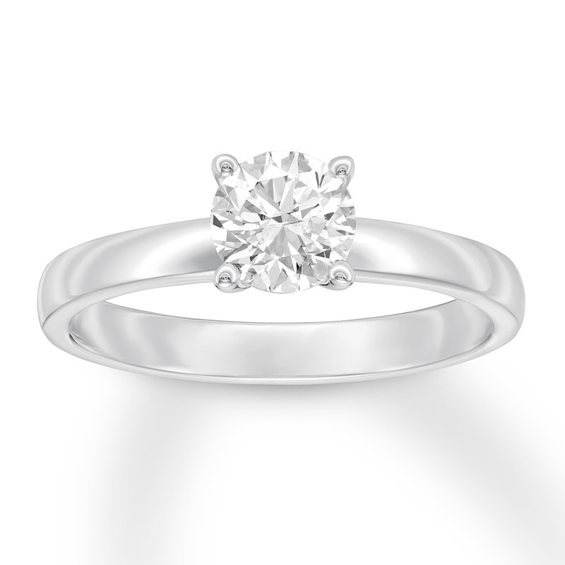 Main Image 1 of Certified Diamond Solitaire 3/4 Carat Round-cut 14K White Gold (I/SI2)