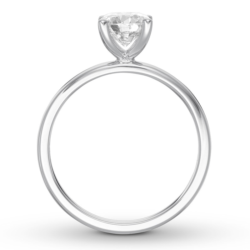 Main Image 2 of Certified Diamond Solitaire Ring 1 ct Round 14K White Gold (I/SI2)