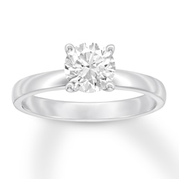 Colorless Diamond Solitaire 1 ct Princess-cut 14K White Gold (F/I1)