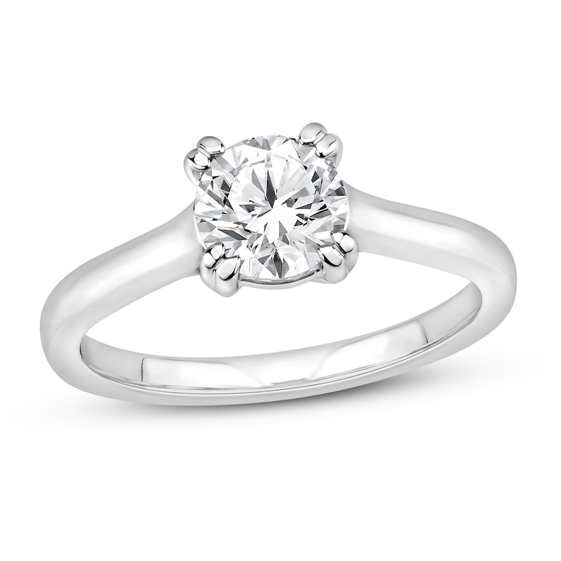 Main Image 1 of Diamond Solitaire Engagement Ring 1 ct tw Round-cut 10K White Gold (I/I2)