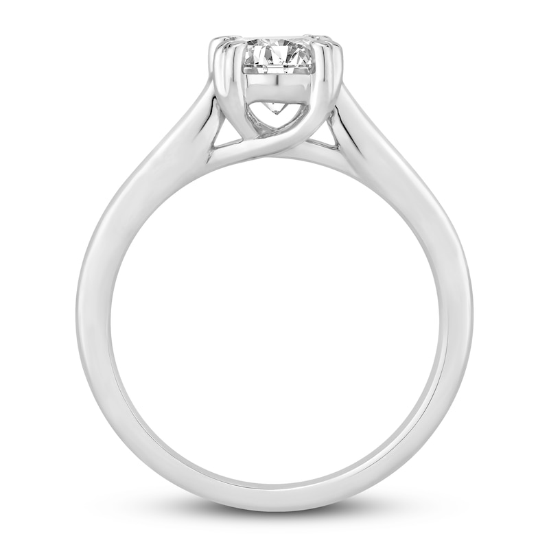 Main Image 3 of Diamond Solitaire Engagement Ring 1 ct tw Round-cut 10K White Gold (I/I2)