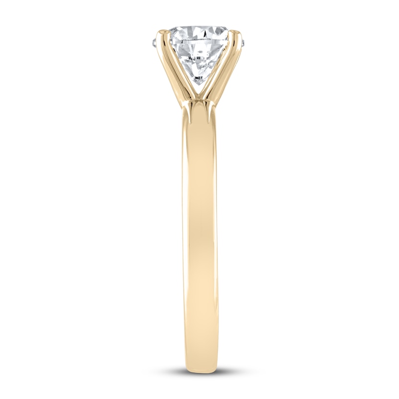 Main Image 3 of THE LEO Artisan Diamond Solitaire Engagement Ring 1-1/2 ct tw Round-cut 14K Yellow Gold