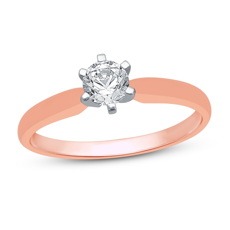 Diamond Solitaire Engagement Ring 1/3 ct tw Round-cut 14K Rose Gold (I/I2)