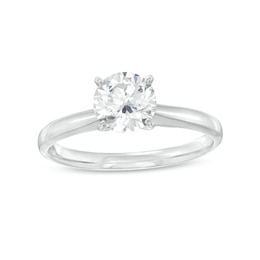 Diamond Solitaire Ring 1 Carat Round-cut 14K White Gold (I/I2)