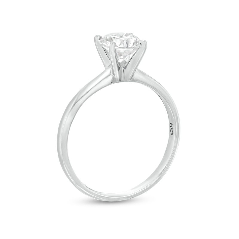 Main Image 3 of Diamond Solitaire Ring 1 Carat Round-cut 14K White Gold (I/I2)