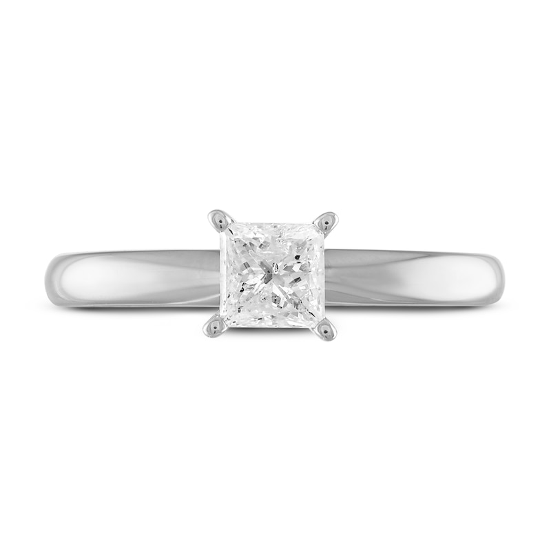 Main Image 3 of Diamond Solitaire Engagement Ring 1/2 ct tw Princess-cut 10K White Gold (J/I3)