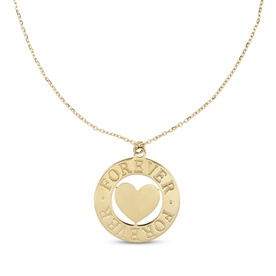 Forever Heart Necklace 10K Yellow Gold 18”