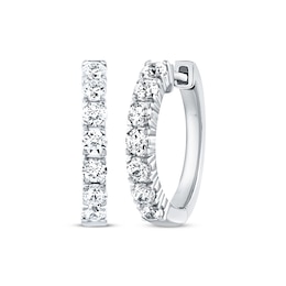 THE LEO Diamond Hoop Earrings 7/8 ct tw Diamonds 14K White Gold