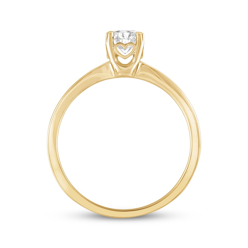 Main Image 3 of Now + Forever Diamond Solitaire Hearts Ring 1/2 ct tw 14K Yellow Gold (I/I2)