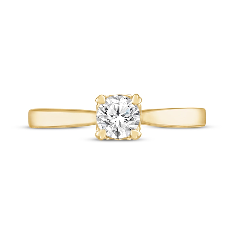 Main Image 4 of Diamond Solitaire Hearts Ring 1/2 ct tw 14K Yellow Gold (I/I2)