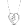 Thumbnail Image 2 of Diamond Two-Stone Heart Necklace 1 ct tw 10K White Gold 18&quot;