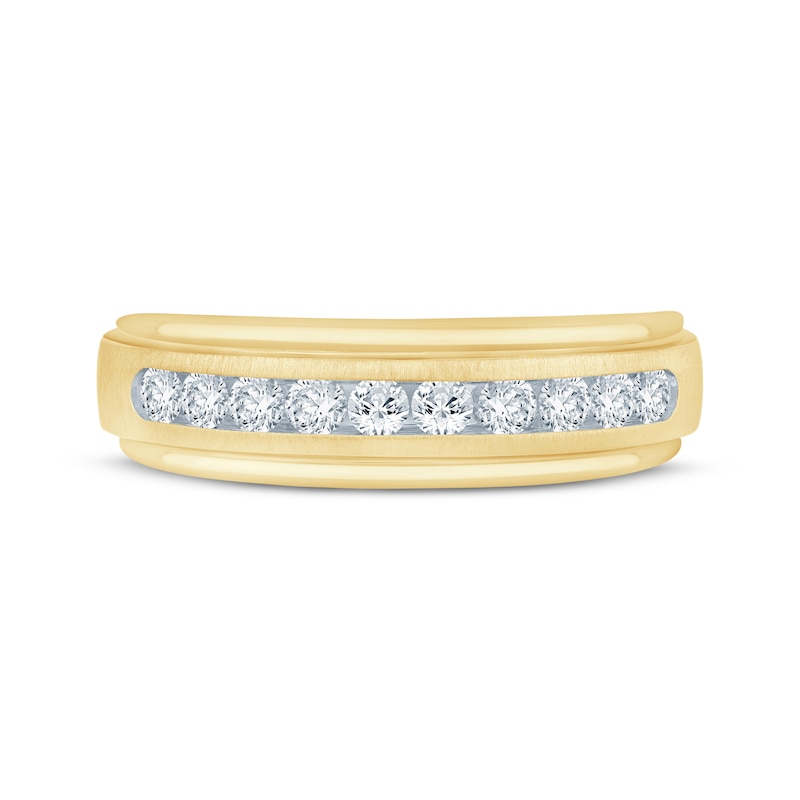 Main Image 3 of Men's Diamond Wedding Band 1/2 ct tw 10K Yellow Gold