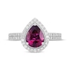 Thumbnail Image 3 of Pear-Shaped Rhodolite Garnet & Diamond Ring 5/8 ct tw 14K White Gold