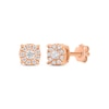 Thumbnail Image 1 of Diamond Halo Stud Earrings 1/10 ct tw 10K Rose Gold