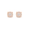 Thumbnail Image 2 of Diamond Halo Stud Earrings 1/10 ct tw 10K Rose Gold