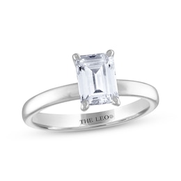 THE LEO Diamond Emerald-Cut Solitaire Engagement Ring 1-1/2 ct tw 14K White Gold