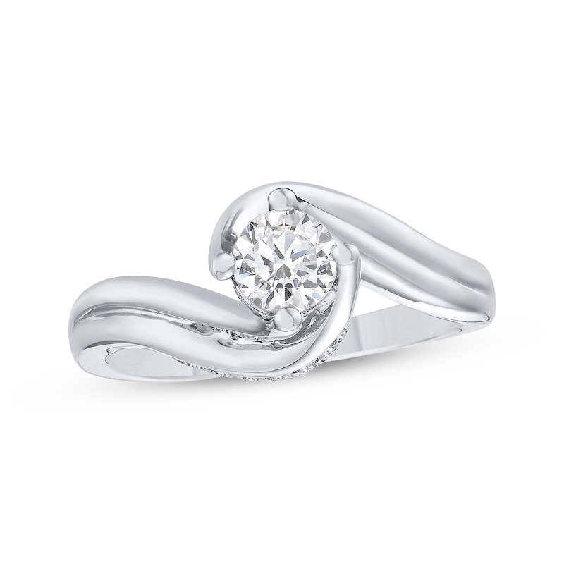 Bypass solitaire engagement ring