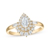 Thumbnail Image 0 of Pear-Shaped Diamond Halo Engagement Ring 3/4 ct tw 14K Yellow Gold