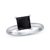 Thumbnail Image 1 of Princess-cut Black Diamond Solitaire Engagement Ring 1 ct tw 14K White Gold