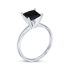 Thumbnail Image 1 of Princess-cut Black Diamond Solitaire Engagement Ring 1 ct tw 14K White Gold