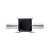 Thumbnail Image 3 of Princess-cut Black Diamond Solitaire Engagement Ring 1 ct tw 14K White Gold