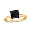 Thumbnail Image 1 of Princess-cut Black Diamond Solitaire Engagement Ring 1 ct tw 14K Yellow Gold