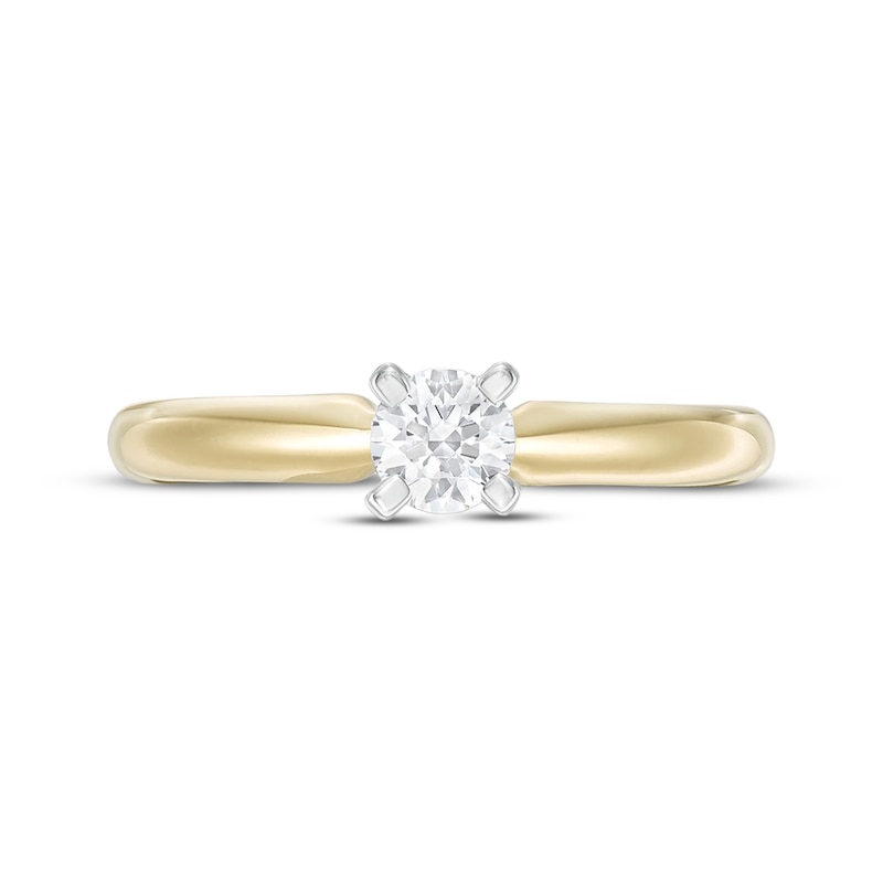 Main Image 3 of Round-Cut Diamond Solitaire Engagement Ring 1/3 ct tw 14K Yellow Gold (I/I2)