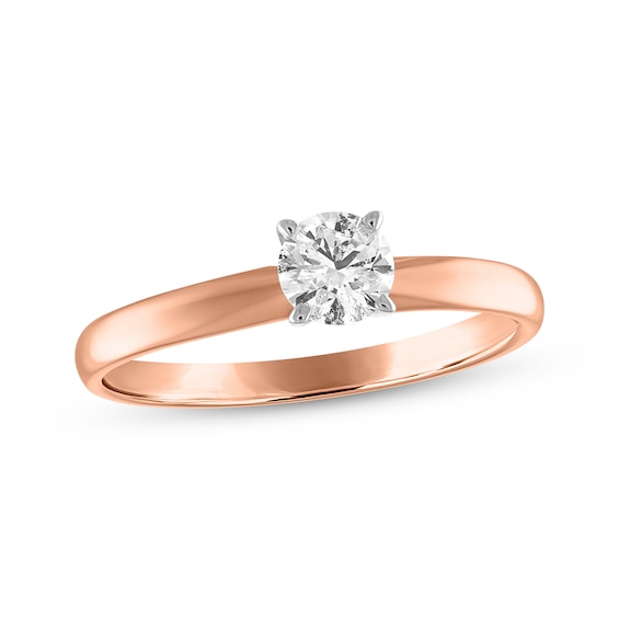 Round-Cut Diamond Solitaire Engagement Ring 1/3 ct tw 14K Rose Gold (I/I2)
