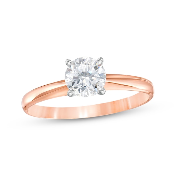 Round-Cut Diamond Solitaire Engagement Ring 3/4 ct tw 14K Rose Gold (I/I2)