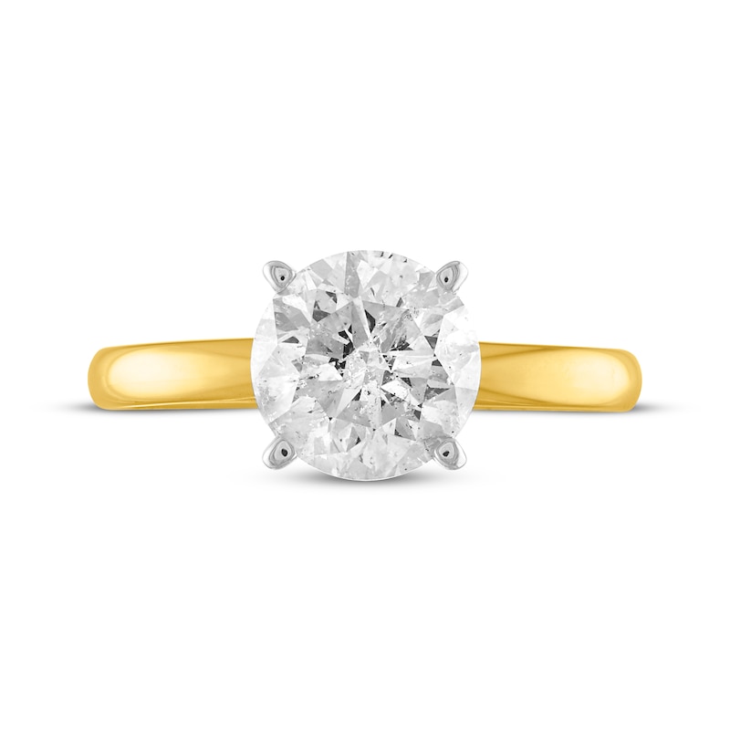 Certified Round-Cut Diamond Solitaire Engagement Ring 1-1/2 ct tw 14K Yellow Gold (I/I2)