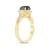 Thumbnail Image 2 of Pear-Shaped Black Diamond & White Diamond Twist Engagement Ring 2-1/8 ct tw 14K Yellow Gold