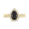 Thumbnail Image 3 of Pear-Shaped Black Diamond & White Diamond Twist Engagement Ring 2-1/8 ct tw 14K Yellow Gold