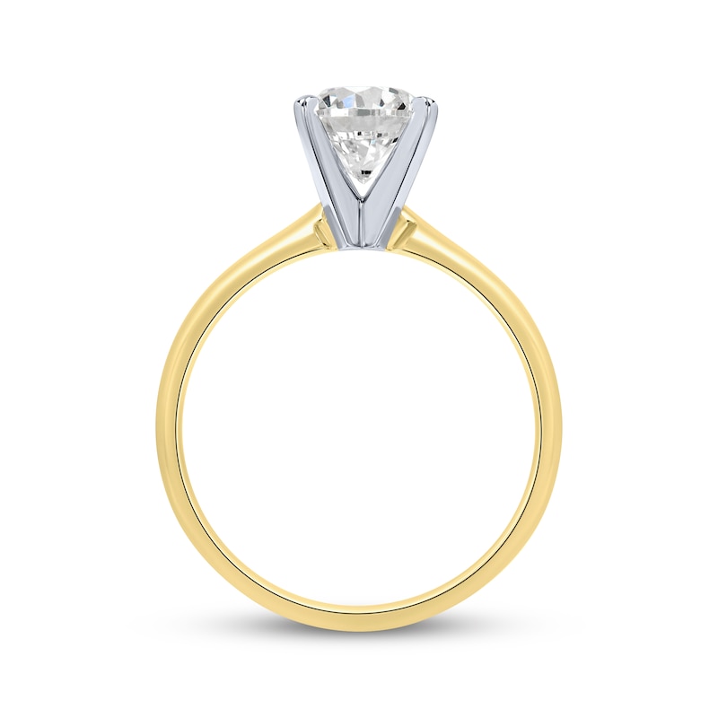 Certified Round-Cut Diamond Solitaire Engagement Ring 1-1/2 ct tw 14K Yellow Gold (I/I1)