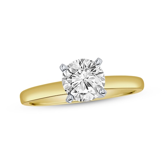 Certified Round-Cut Diamond Solitaire Engagement Ring 2 ct tw 14K Two-Tone Gold (I/I1)