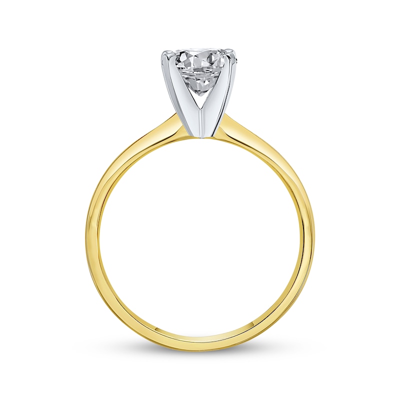 Main Image 3 of Certified Round-Cut Diamond Solitaire Engagement Ring 2 ct tw 14K Two-Tone Gold (I/I1)